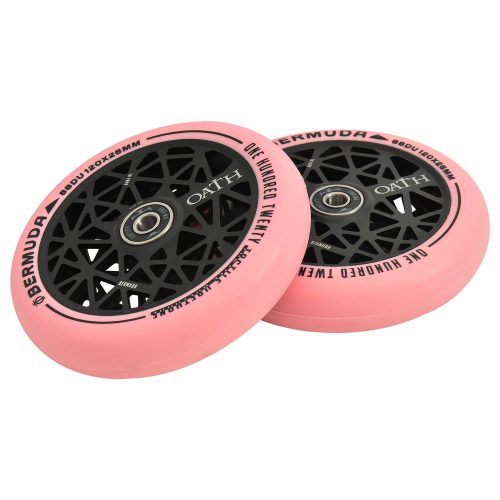Oath Bermuda 120mm Wheels - Anodised Black/Pink 120mm