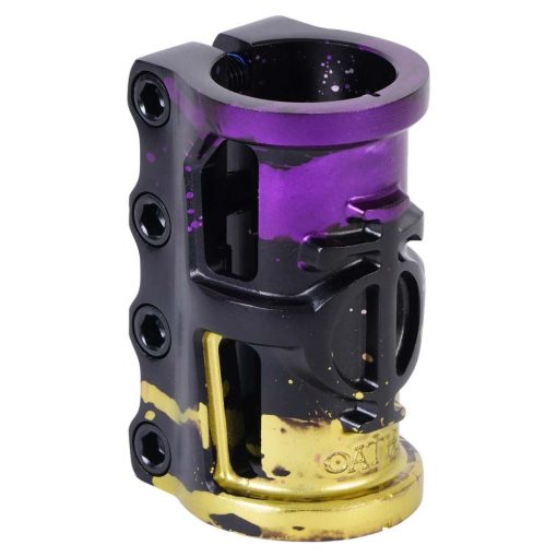 Oath Cage V2 Alloy 4 Bolt SCS Clamp - Black/Purple/Yellow