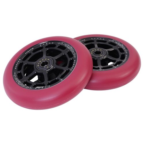 urbanArtt Civic 115 x 30mm Wheels - Black/Autumn Red 115 x 30
